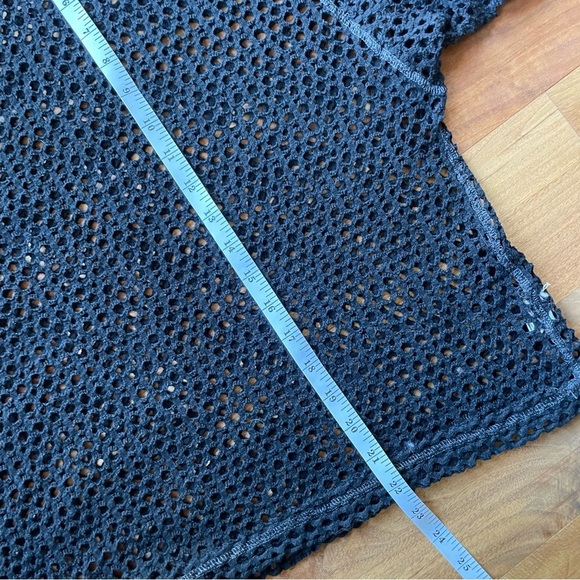 We The Free Black Open Weave Crochet Sweater Top - Picture 12 of 13